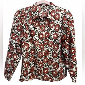 Lilla P Red Floral Blouse
